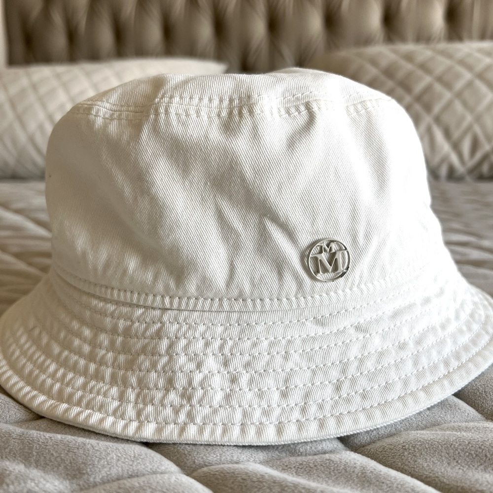 Maison Michel Cotton Bucket Hat White Size Medium